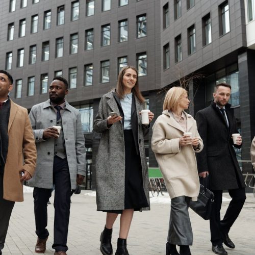 business people walking